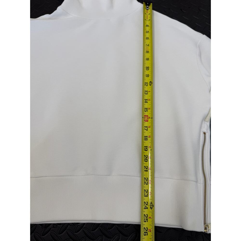 Varley Milton Sweatshirt Cream Ribbed Cowl Neck Side Zip Oversized Large - Picture 8 of 10